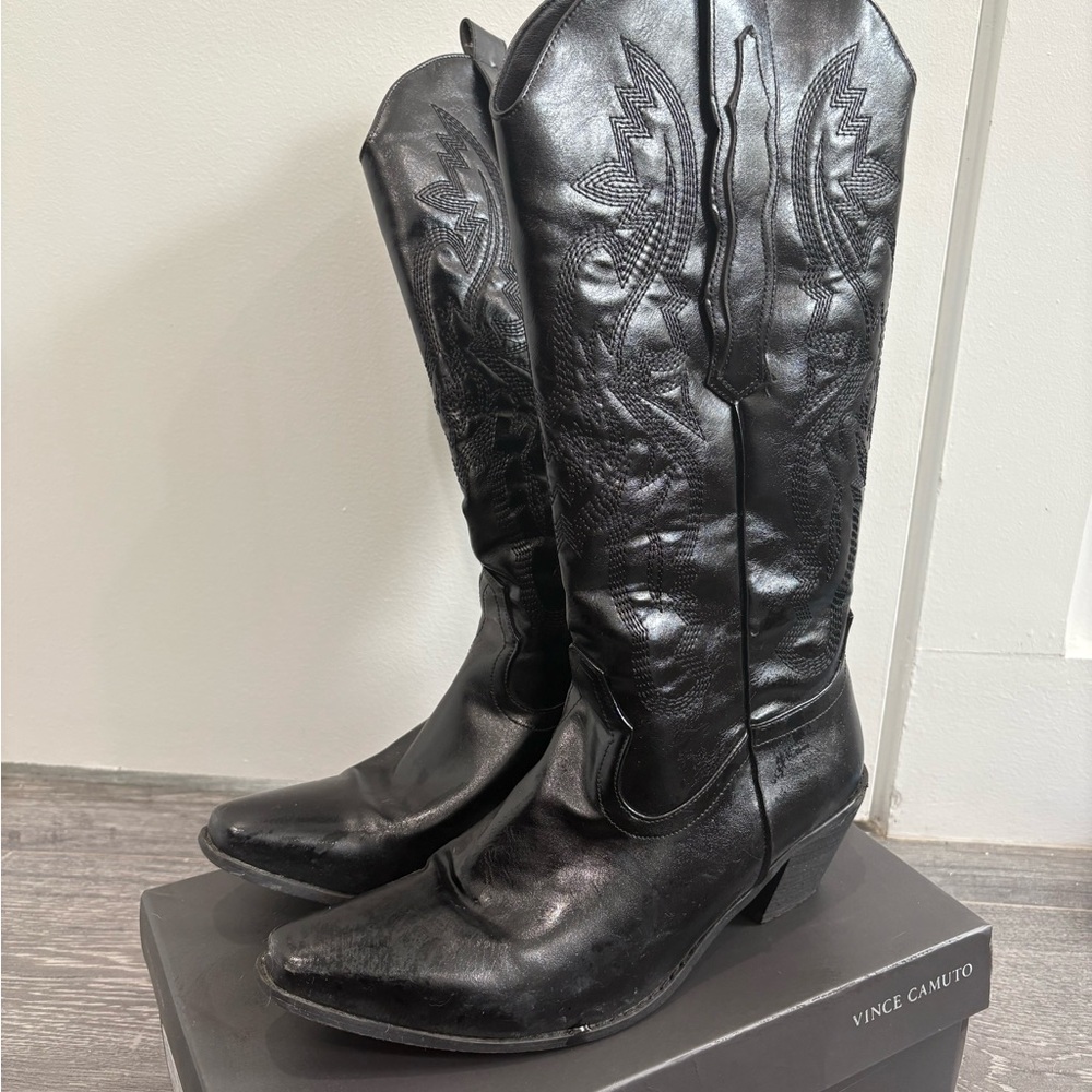Handmade Black Western Boots